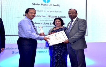 sbi collaboraton excellence award to bsnl