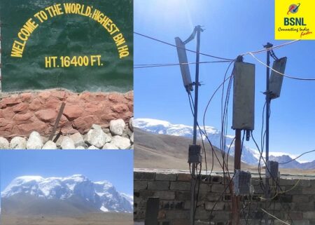 bsnl highest altitude mobile bts sikkim