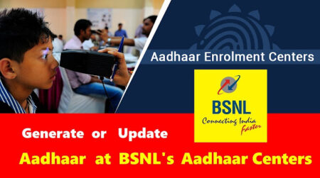 bsnl aadhaar enrollment modification centers