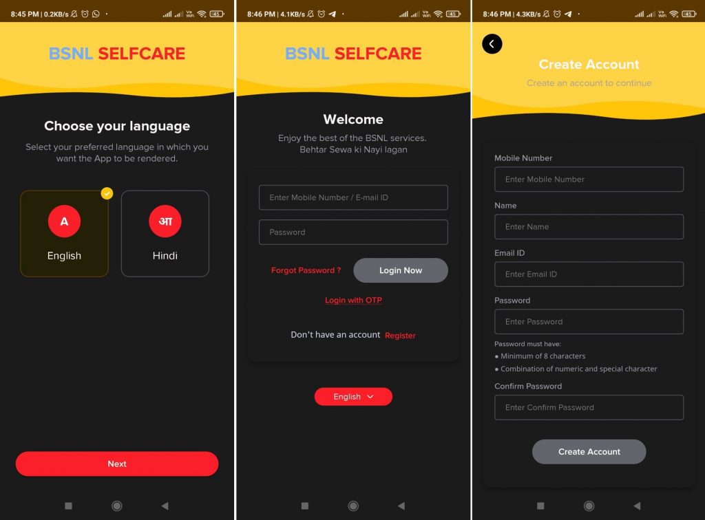 'BSNL Selfcare' : The new mobile app for BSNL Customers 6 bsnl-selfcare-app-login-registration