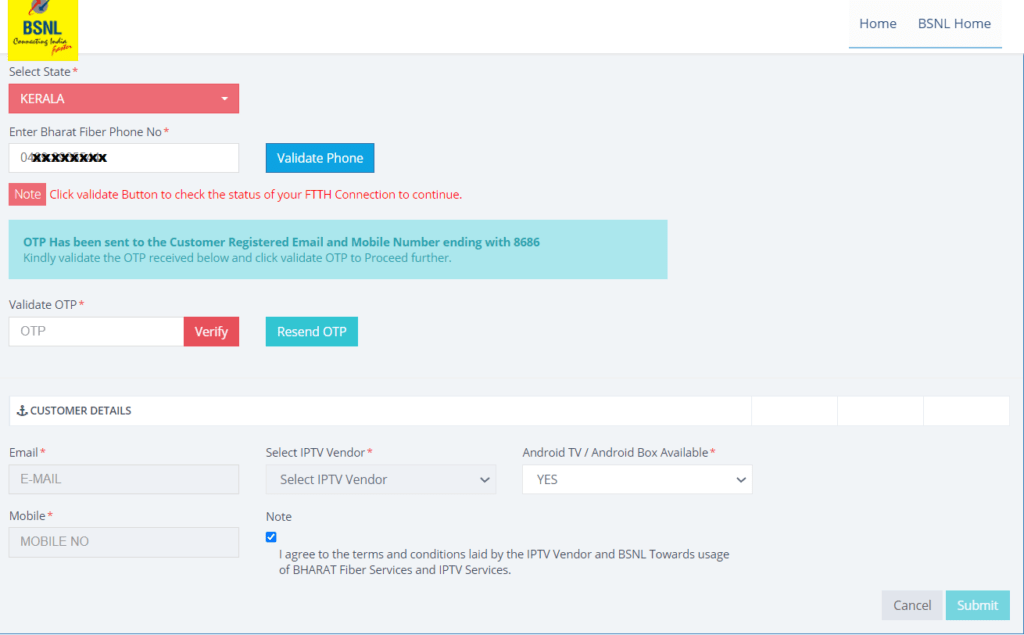 bsnl iptv package activation by customer